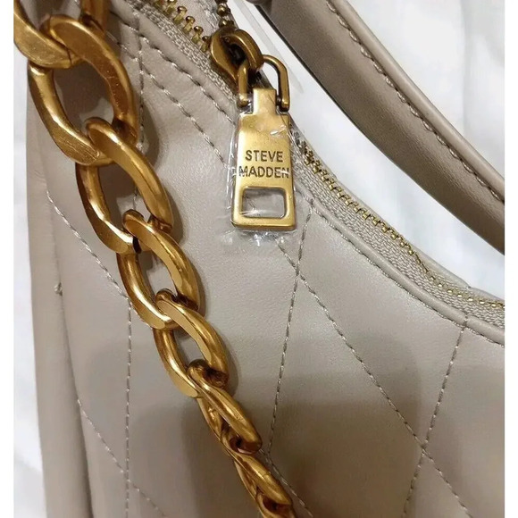 Steve Madden Timeless Taupe Shoulder Bag $98 MSRP NEW With Tags Quilted Purse - Picture 7 of 10